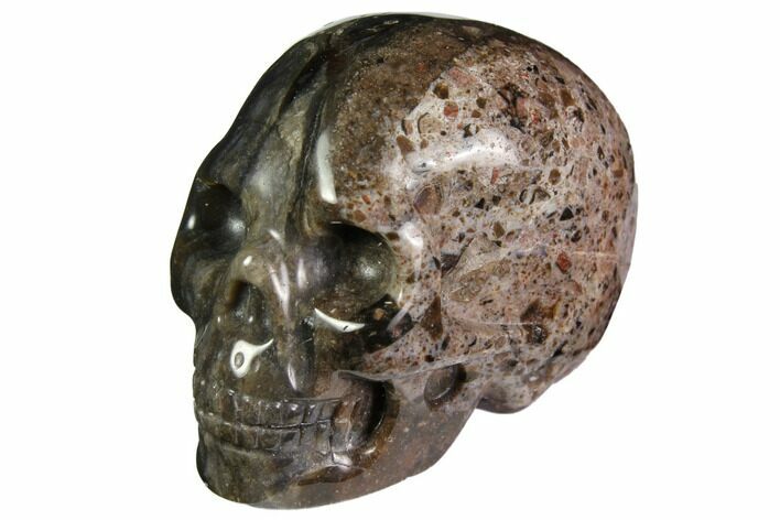 Realistic, Polished Brecciated Jasper Skull #116839
